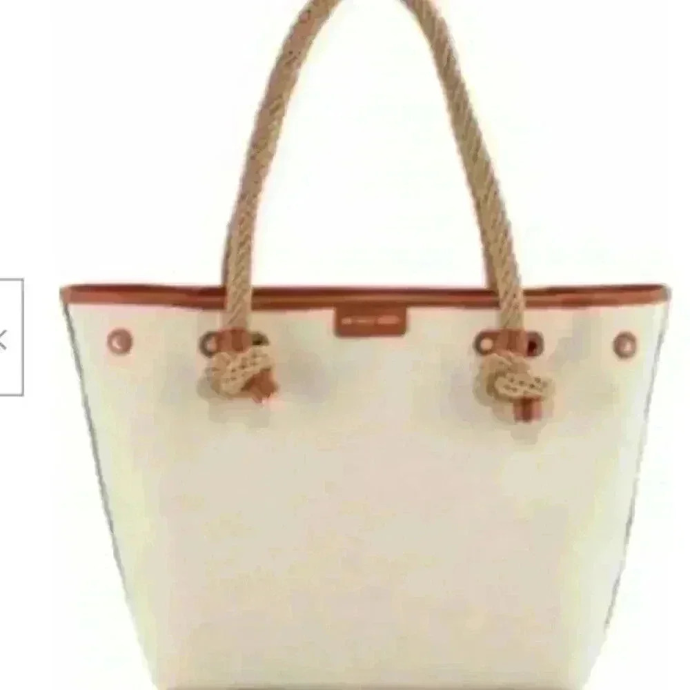 NWT! 🔥🔥Michael Kors Women's Maritime Canvas Beach Tote Handbag Beige Large
